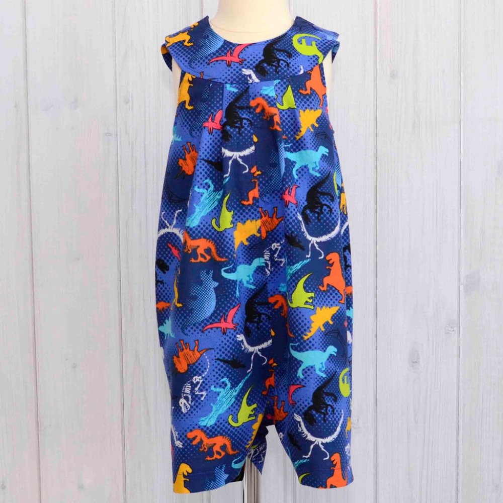 Blue Dinosaur Romper for Toddler Boys
